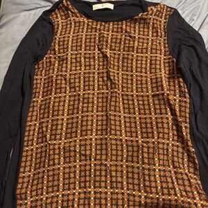 Whyci Milano Women’s Blouse SZ 4-6 Long Sleeve Top Black Floral